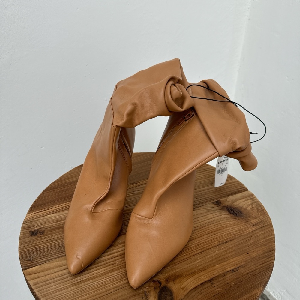 Express Tan Heeled Boots for Women